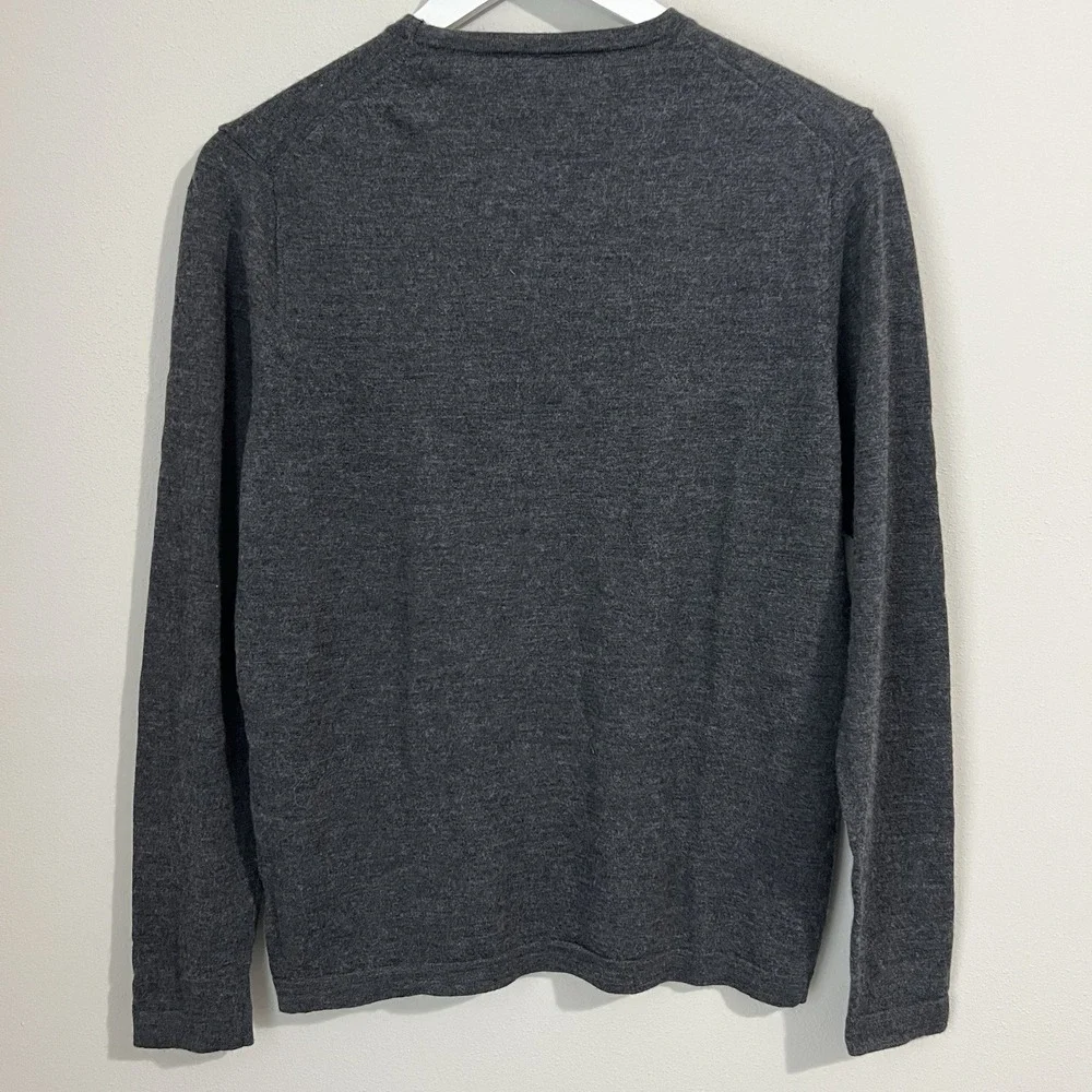 Patrick Assaraf Men's Medium 100% Merino Wool Base Layer Crewneck Sweater‎ Gray